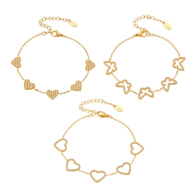 1 Piece Luxurious Butterfly Stainless Steel Gold Color Zircon Women's Chain Bracelets h5 Picture8