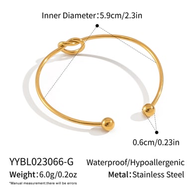 Pulsera de acero inoxidable con diseño de espiral, color dorado, de serie simple, de 1 pieza h5 