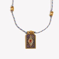 Hand-woven colored rope oil drop sun tarot card - gold and purple Picture6