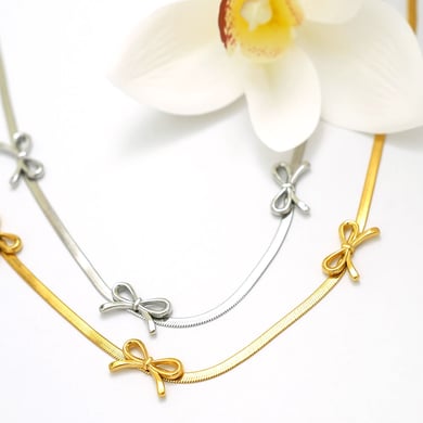 1 Piece Simple  Bow Knot Stainless Steel  Women's Pendant Necklaces h5 Picture7