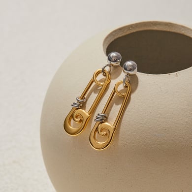 1 paar moderne paperclip oorbellen van roestvrij staal met gouden kleur voor dames h5 Afbeelding3