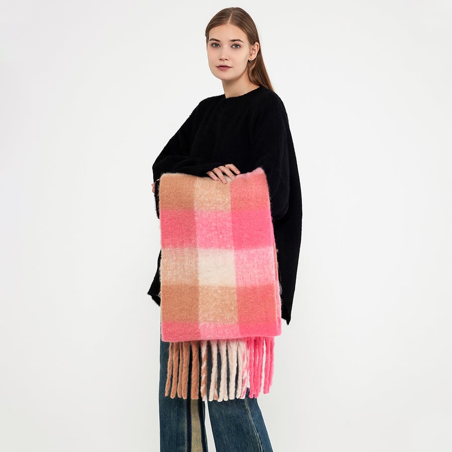1 Piece Thermal Plaid Polyester Women's Winter Scarves Picture4