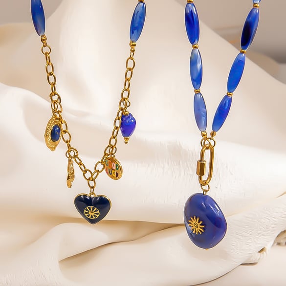 1 Piece Classic Irregular Shape Heart Resin  Natural Stone Women's Beaded Necklaces 2