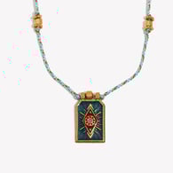 Hand-woven colored rope oil drop sun tarot card - gold and blue Picture3