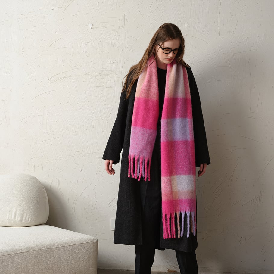 1 Piece Simple Windproof Plaid Polyester Women's Winter Scarves Picture4