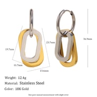İki Oval Küpe - İki Ton Resim2