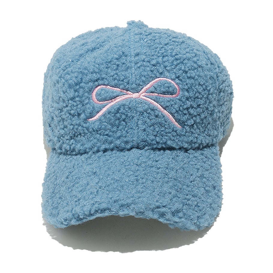 Cappello da donna in peluche con fiocco dolce, 1 pezzo Immagine5