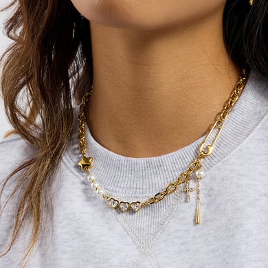 Elegant Cross Stainless Steel Gold Color Women's Pendant Necklaces h5 Picture5