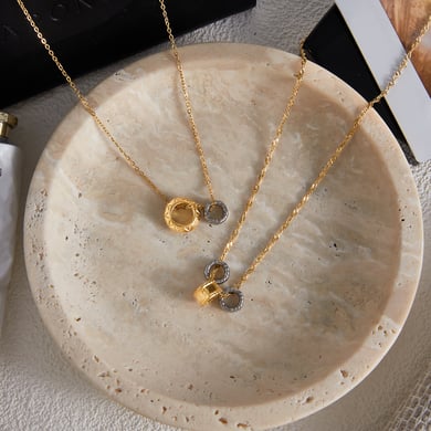 1 Piece Simple Circle Stainless Steel Gold&Silver Color Women's Pendant Necklaces h5 Picture5