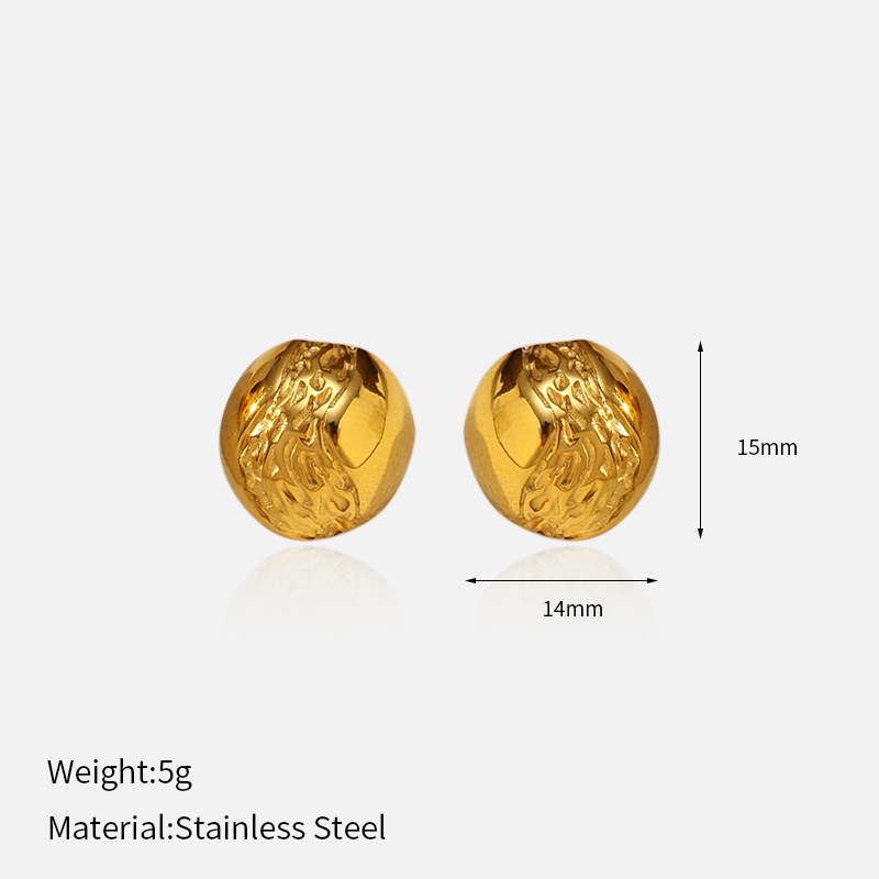 1 Pair Heart Stainless Steel Mixed Color Stud Earrings 