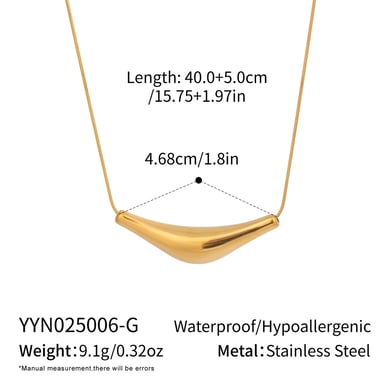 1 Piece Irregular Shape Stainless Steel Gold Color Pendant Necklace h5 