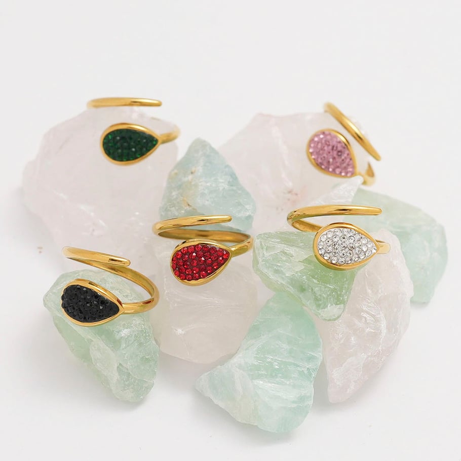 1 Piece  Casual Droplet Irregular Shape Stainless Steel Women‘s  Statement Rings Picture8