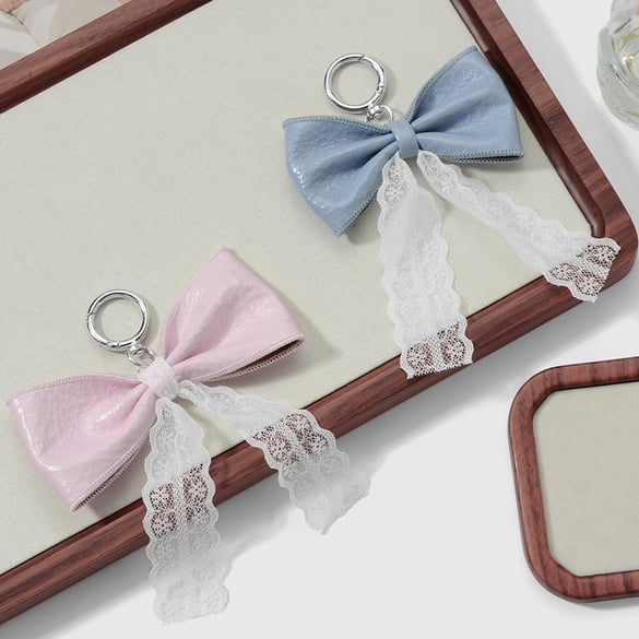 1 Piece Leather Bow Knot Bag Charm