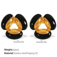 EH462BKG black rubber earrings Picture2