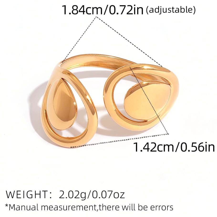 1 Piece Vintage Fashion Minimalist Hollow Stainless Steel Wmen's Statement Rings 