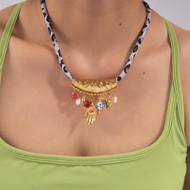 1 Piece Luxurious Hand Stainless Steel Gold Color Women's Pendant Necklaces h5 Picture5