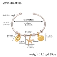 Z495-Color-blocked starfish zircon bracelet Picture6
