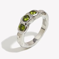 Three zircon thin ring-silver green/number 6 Picture4