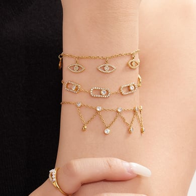 1 Piece Classic Letter Stainless Steel Gold Color Zircon Women's Charm Bracelets h5 Picture6