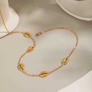 Conjuntos de joyas casuales de acero inoxidable color dorado para mujer h5 Imagen4