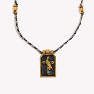 Hand-woven colored rope dripping oil cross tarot card - gold and black Picture4