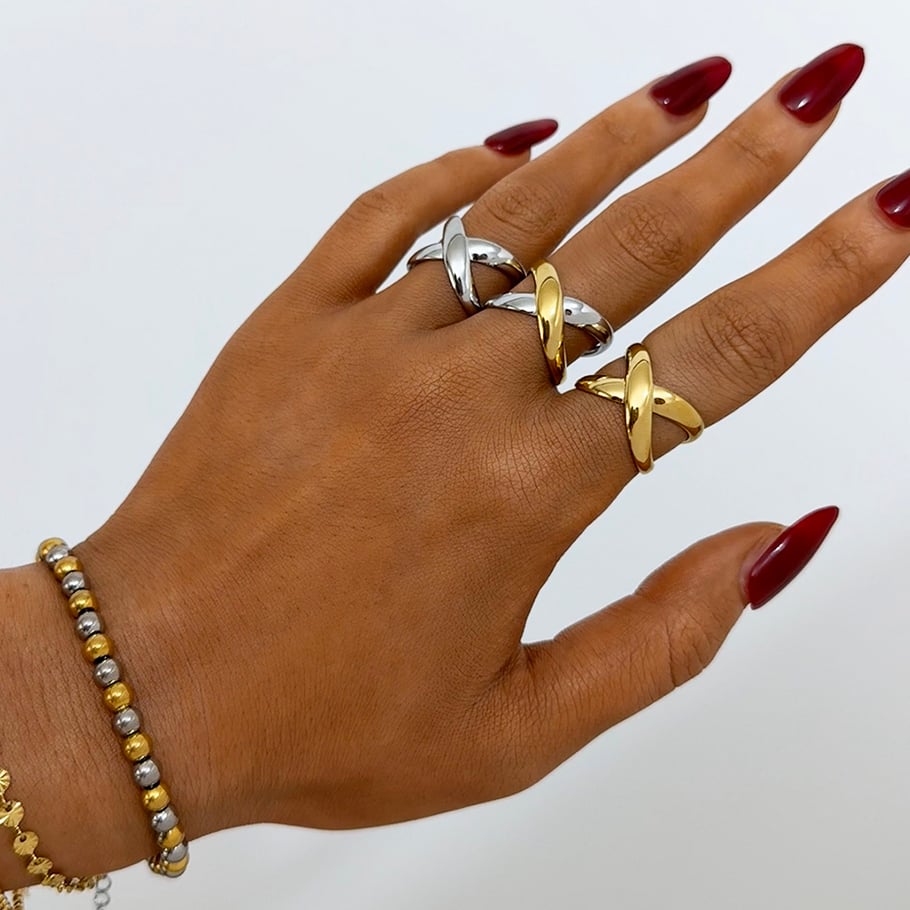 1 Piece Simple Casual Irregular Shape Stainless Steel Women's  Statement Rings Picture5