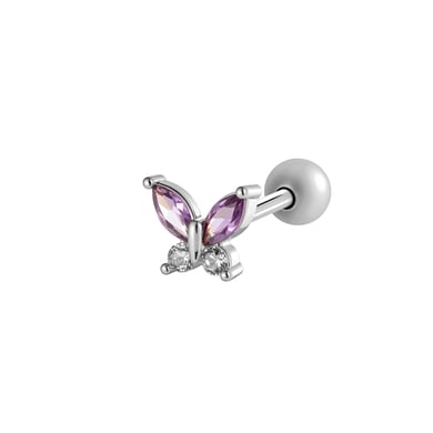 1 stuk bloem koper goud kleur zirkoon piercing oorbel h5 