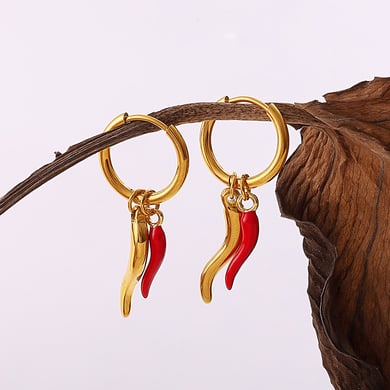 1 Pair Fruit Stainless Steel Gold Color Drop Earrings h5 Picture3