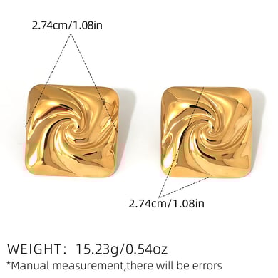 1 Pair Simple Thread Stainless Steel  Gold Color  Women‘s  Stud Earrings h5 Picture2