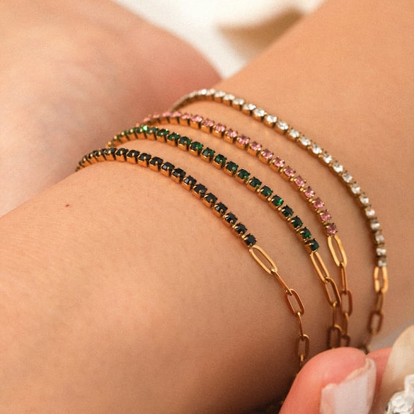 1 Piece Daily Patchwork Stainless Steel  Gold Color  Women's Chain Bracelets 2