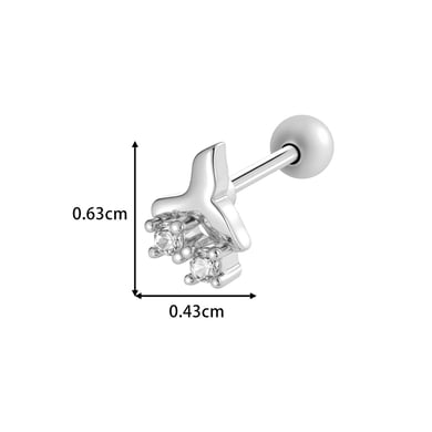 1 stuk vlinder koper goudkleurige zirkoon piercing oorbel h5 Afbeelding2