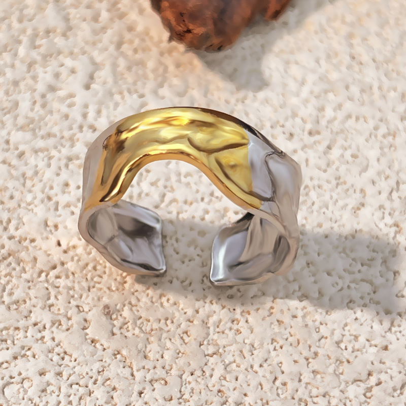 1 Piece Daily Stainless Steel MIxed Color Statement Ring Picture3
