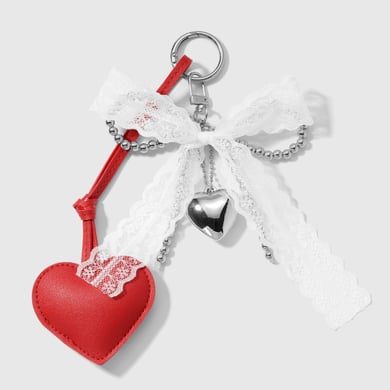 1 Piece Leather Heart Bag Charm h5 