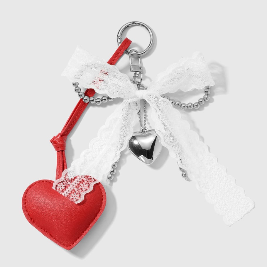 1 Piece Leather Heart Bag Charm 
