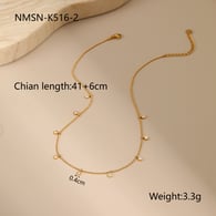 NMSN-K516-2 Gold and White Diamond Necklace 