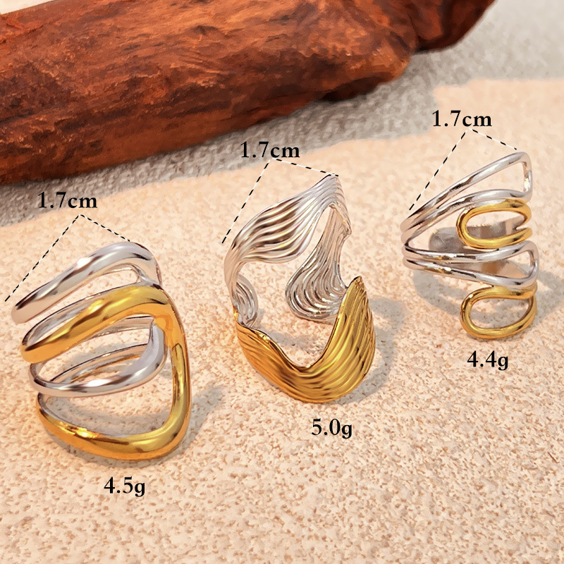 1 Piece Simple Mixed Color Stainless Steel Minimalist Ring Picture4
