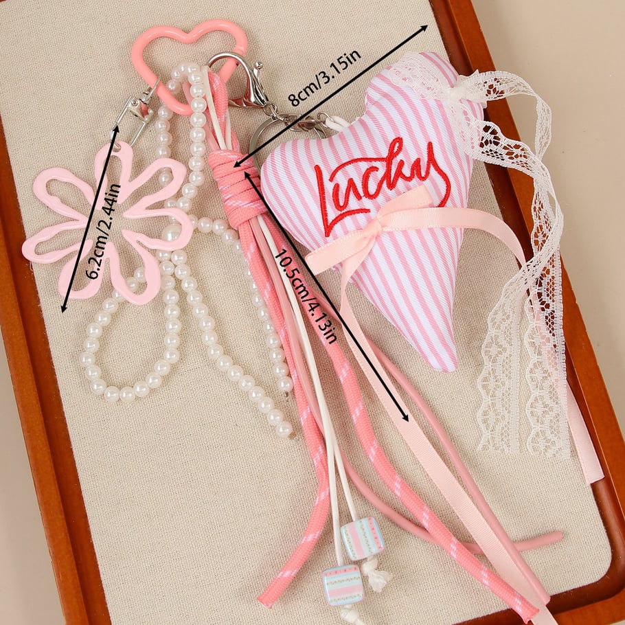 1 Piece Romantic Series Cute Heart Polyester Women's Bag Charms Picture6