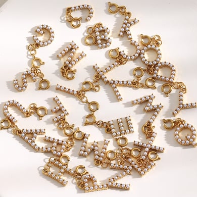 1 Piece Exquisite Letter Stainless Steel Gold Color Women's Pendants h5 Picture4