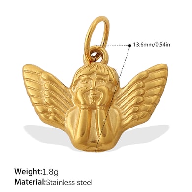 1 Piece Heart Stainless Steel Gold Color DIY Pendant h5 