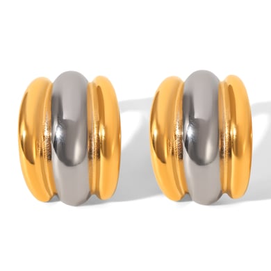 1 Pair Daily Mixed Gold Color And Silver Colors Women's Stud Earrings h5 
