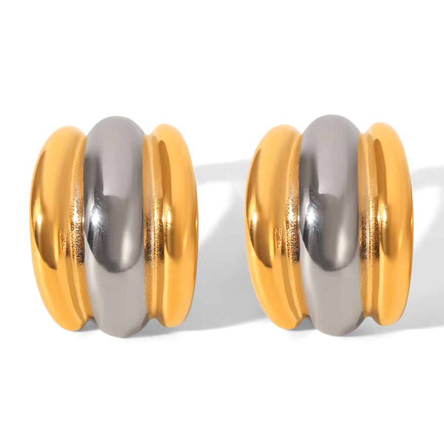 1 Pair Daily Mixed Gold Color And Silver Colors Women's Stud Earrings 