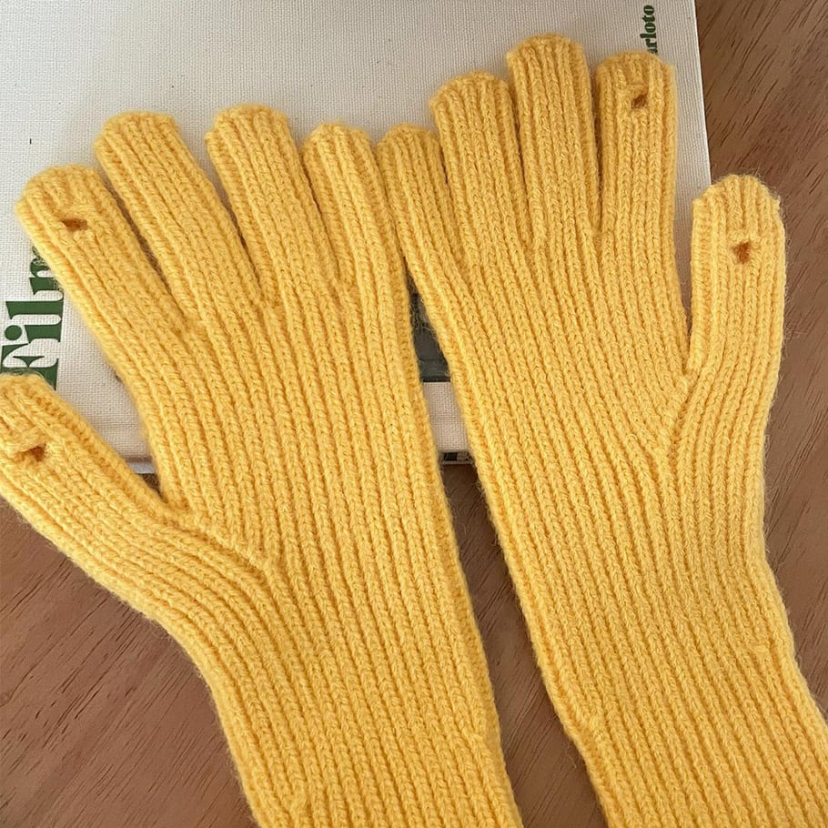 1 par de guantes de mujer de poliéster con tiras policromadas simples Imagen4