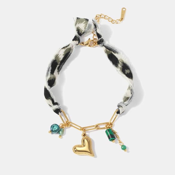 Pulsera romántica de acero inoxidable con forma de corazón retro, color dorado, para mujer, 1 unidad 2