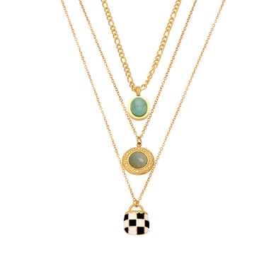 Elegant Oval Calaite Stainless Steel Women's Pendant Necklaces h5 Picture8