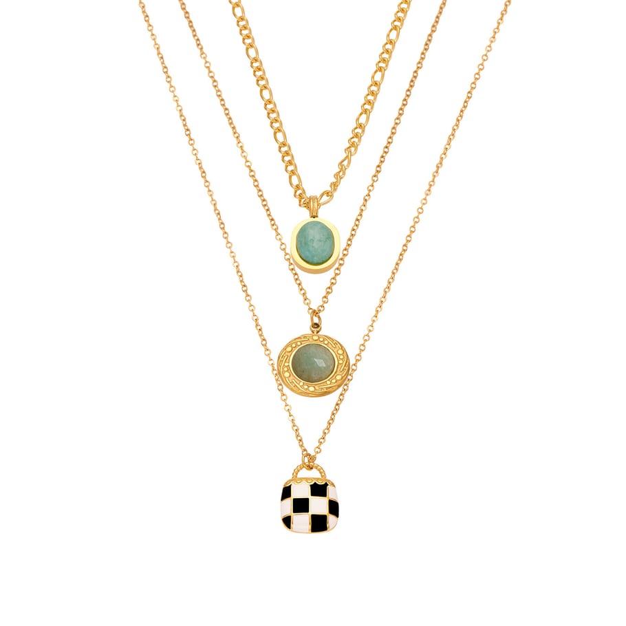 Elegant Oval Calaite Stainless Steel Women's Pendant Necklaces Picture8