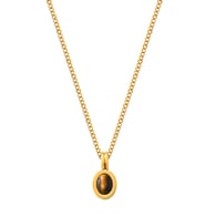 P1831-Collana con ciondolo in pietra occhio di tigre dorata Immagine2