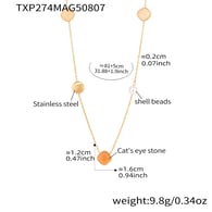 TXP274-Yellow Square Gold Necklace 81+5cm Picture5