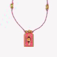 Hand-woven colored rope oil drop sun tarot card - gold and red Picture2