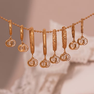 1 Pair Chic Droplet Stainless Steel Gold Color Zircon Women's Drop Earrings h5 Picture4