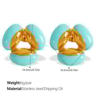 EH462BEG blue epoxy earrings 